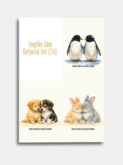 Sevgililer Günü Serisi Kartpostal Seti – Bunu Sonsuza Kadar Yapalım