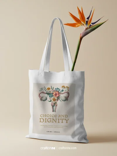 Choice & Dignity Tote Bag | Baskılı Kanvas Çanta