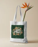 Girl Power - Floral Tote Bag | Baskılı Kanvas Çanta