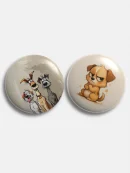 Köpek Aşkı Rozet Seti – 2’li 44 mm Köpek Rozeti