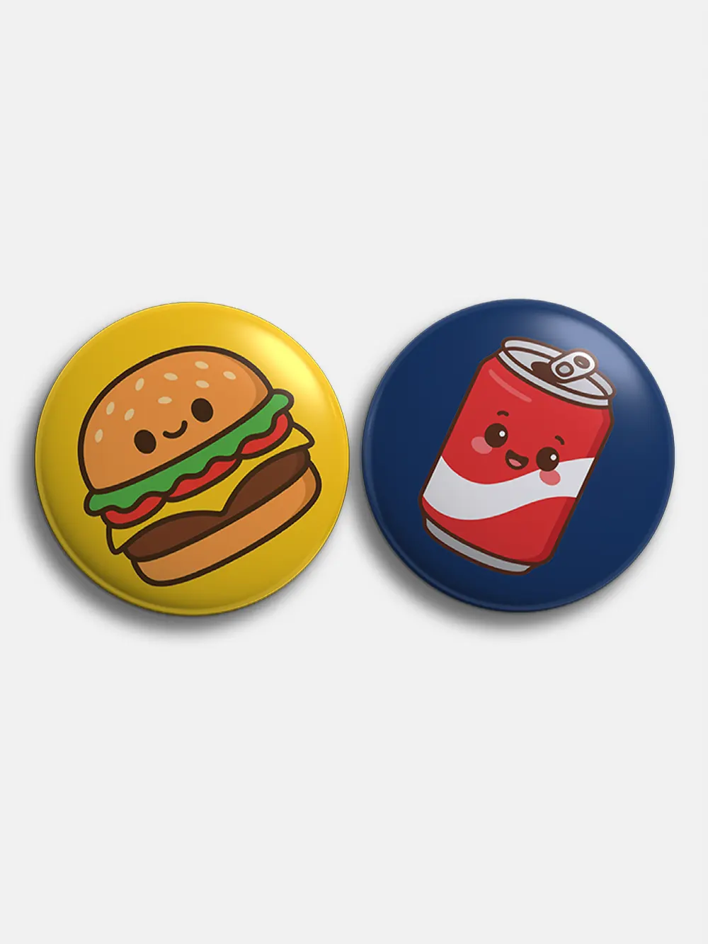 Abur Cubur Rozet Seti | Hamburger ve Kola - 2’li 44 mm