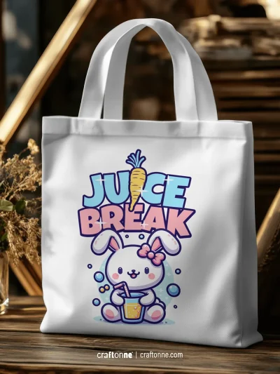 Juice Break Tote Bag | Baskılı Kanvas Çanta