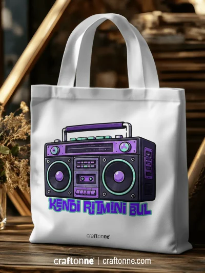 Kendi Ritmini Bul Tote Bag | Baskılı Kanvas Çanta