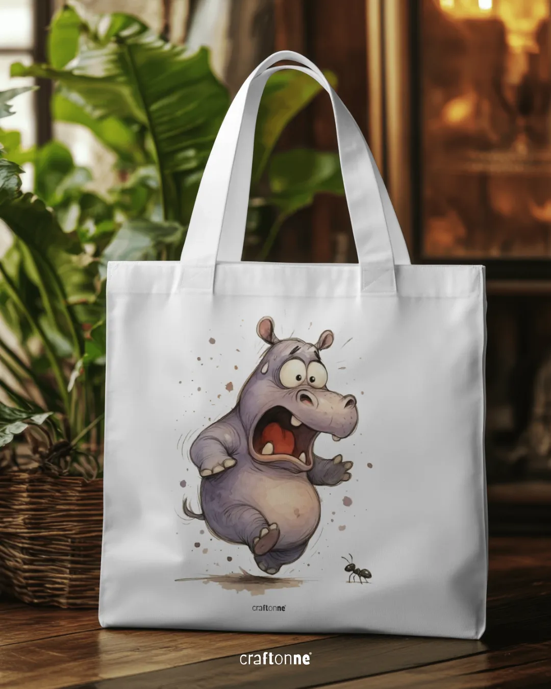 Karıncadan Korkan Hipo Tote Bag | Baskılı Kanvas Çanta