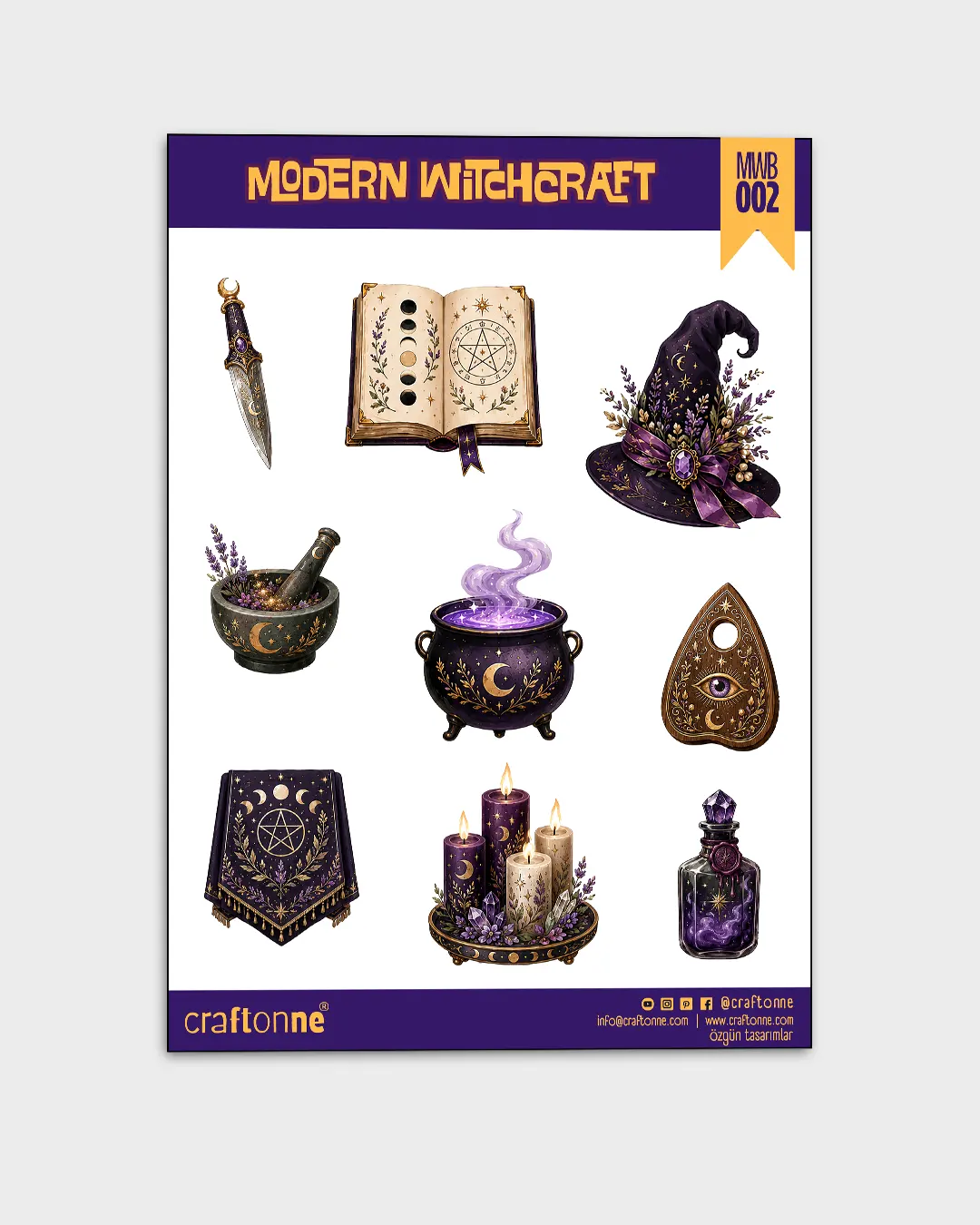 Modern Witchcraft Serisi | 2 A5 Sticker Seti + 2 Rozet - Görsel 3