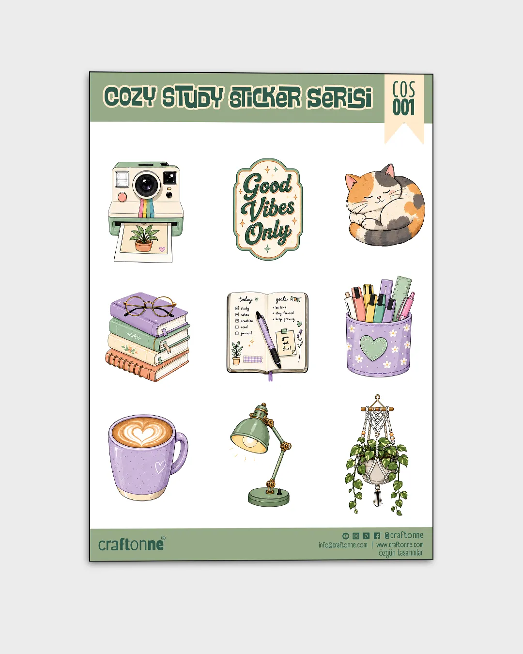 Dijital Karmaşa ve Cozy Study Sticker Seti | 2 A5 Sticker Seti - Görsel 2