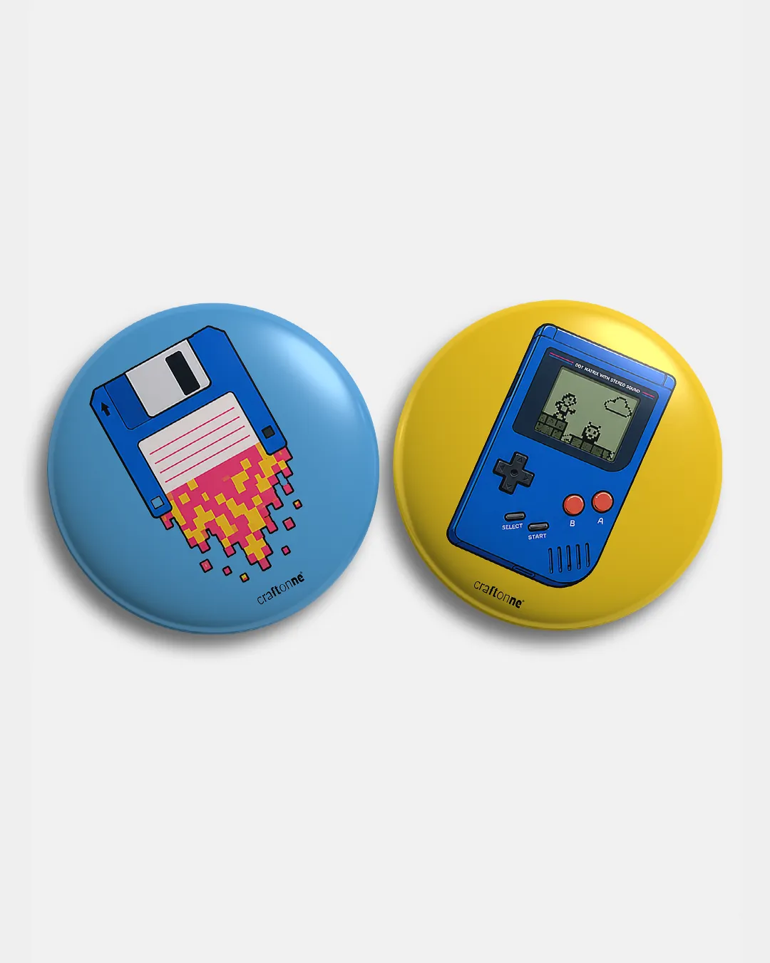 Retro Tech Rozet Seti | Disket ve Oyun Konsolu