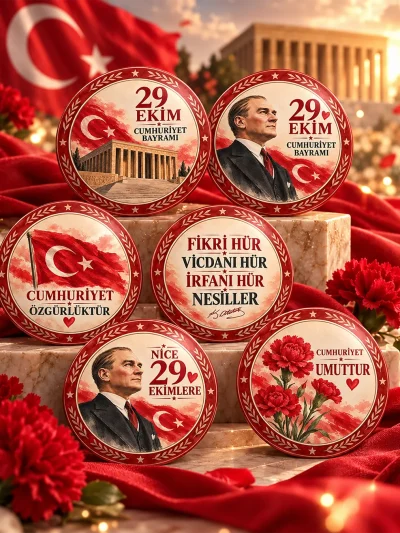29 Ekim Cumhuriyet Bayramı Rozet Seti | 6’lı Özel Seri